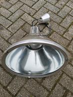 Industriële handlamp in alluminium, Huis en Inrichting, Lampen | Hanglampen, Ophalen, Gebruikt, Glas, 50 tot 75 cm