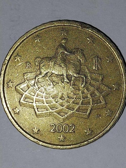 50 Eurocent (2002) Italië, Postzegels en Munten, Munten | Europa | Euromunten, Losse munt, 50 cent, Italië, Goud, Ophalen of Verzenden