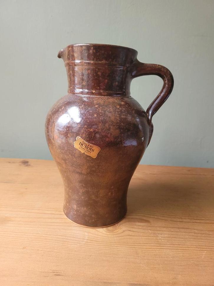 Gesigneerde aardewerken kruik van Dubois, Antiek en Kunst, Antiek | Vazen, Ophalen of Verzenden