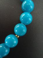 Collier fantaisie, perles façon turquoises, Bijoux, Sacs & Beauté, Comme neuf, Enlèvement ou Envoi