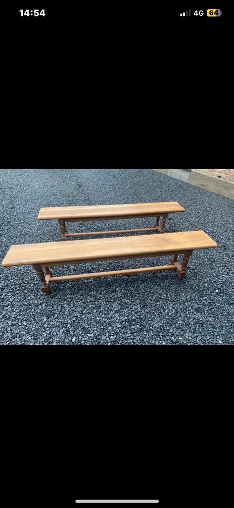 Banc chêne massif idéal pour cuisine ou terrasse, Antiquités & Art