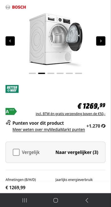 Bosch serie 8 A+++ droogkast 9kg zeer energiezuinig beschikbaar voor biedingen