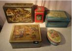 5 Antieke Blikken Dozen, Verzamelen, Ophalen of Verzenden, Gebruikt