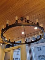 landelijke kroonluchter in staal, Huis en Inrichting, Lampen | Kroonluchters, Ophalen, Zo goed als nieuw, Metaal, Landelijk.