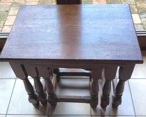 Rare originals Holland 3 uitschuifbare tafel 1970 massief ei, Antiek en Kunst, Antiek | Meubels | Tafels, Ophalen