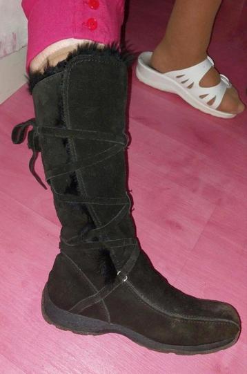 Bottes fourrées en daim T.38, Enlèvement ou Envoi, Porté