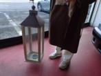 tuinlamp met glas / voor kaars  80 cm hoog  25euro, Nieuw, Kandelaar, Bruin, Metaal