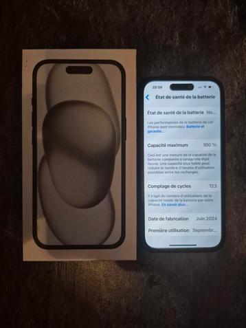  IPHONE 15 ZWART 100% BATTERIJ  beschikbaar voor biedingen