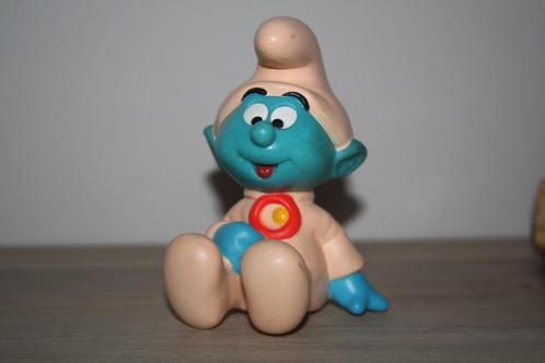 Peyo , Baby Smurf , Piepfiguur , 1991 , 11 cm hoog, Collections, Schtroumpfs, Utilisé, Poupée, Figurine ou Peluche, Bébé Schtroumpf