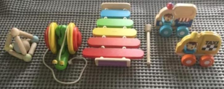 5 stuks Plan Toys, Kinderen en Baby's, Speelgoed | Houten speelgoed, Gebruikt, Ophalen of Verzenden