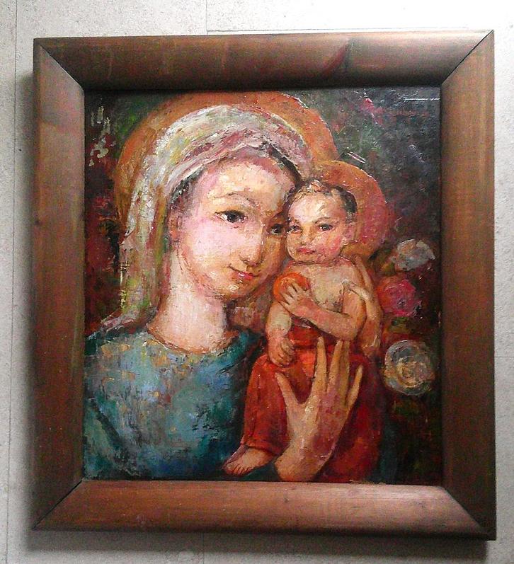 Religieux - Marie à l'enfant - Albert Verschuuren 1887-1953, Antiquités & Art, Art | Peinture | Classique, Enlèvement ou Envoi