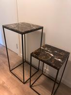 Hoge marmeren bijzettafels, Huis en Inrichting, Ophalen, 50 tot 100 cm, Vierkant, Nieuw