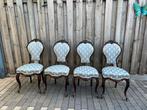 4 antieke stoelen barok eetkamer vintage keukenstoel, Ophalen, Blauw, Vier