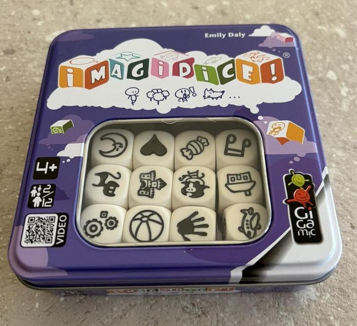 Imagidice – Gigamic – creatief dobbelspel, Hobby en Vrije tijd, Gezelschapsspellen | Kaartspellen, Zo goed als nieuw, Een of twee spelers