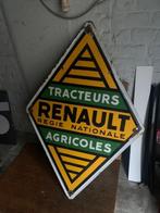 Plaque émaillée RENAULT TRACTEURS AGRICOLES, Collections, Marques & Objets publicitaires, Enlèvement, Utilisé, Panneau publicitaire