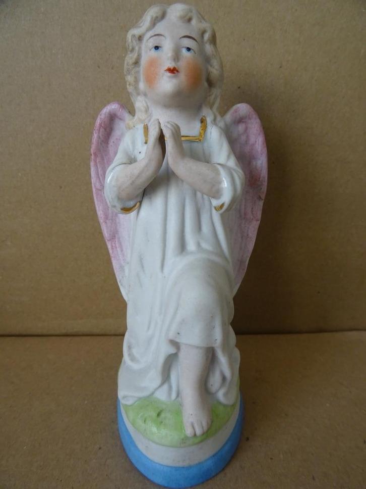 Antiek porseleinen engel beeld engel beeldje engel 14cm 1850, Antiek en Kunst, Antiek | Religieuze voorwerpen, Ophalen of Verzenden