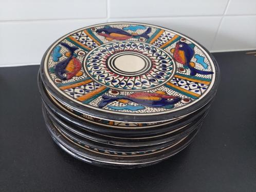6 prachtige handgemaakte Tunesische borden, Huis en Inrichting, Keuken | Servies, Zo goed als nieuw, Bord(en), Overige stijlen