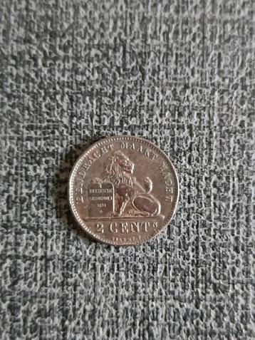 België. 2 cent van 1911.