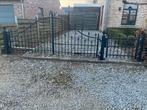 Stalen hek met 2 dubbele poorten, Tuin en Terras, Tuinhekken en Hekwerk, Ophalen, Gebruikt