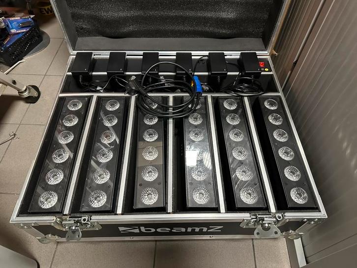 Flightcase met 6x beamz BBB612, Muziek en Instrumenten, Licht en Laser, Zo goed als nieuw, Licht, Kleur, Ophalen