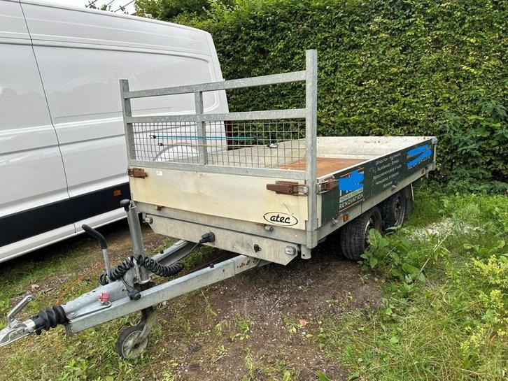 remorque ATEC tri-benne + remorque HAPERT plateau, Auto diversen, Aanhangers en Bagagewagens, Gebruikt, Ophalen
