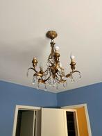 Lustre métal doré et verre, Ophalen, Gebruikt, Glas