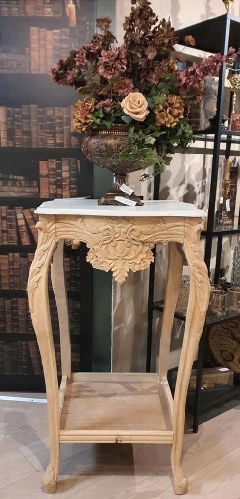 Prachtige Houtgesneden Bijzettafel, Maison & Meubles, Accessoires pour la Maison | Colonnes & Piliers, Enlèvement