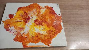Abstract kleurrijk schilderij'tje beschikbaar voor biedingen