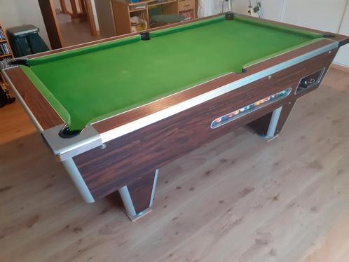 Billard 2m10 vintage avec équipements et monnayeur 2€, Sport en Fitness, Biljarten en Poolen, Gebruikt, Biljarttafel, Ophalen of Verzenden