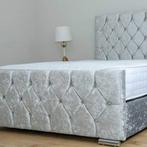 Luxe Panel Line Bed met Hoogwaardige Matras – Ultiem Comfort, Envoi, Noir