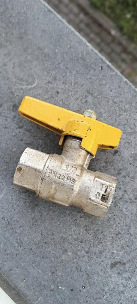 Vanne à bille pour gaz à poignée chrome 1/2"Fx1/2 a saisir↙️, Ophalen, Zo goed als nieuw, Gas, Gaskachel