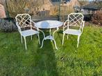 Ensemble jardin table et 2 chaises en métal blanc, Jardin & Terrasse, Ensembles de jardin, Salons de jardin, Enlèvement, Utilisé