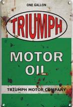 Metalen reclamebord Triumph motor oil retro vintage mancave, Verzamelen, Merken en Reclamevoorwerpen, Ophalen of Verzenden, Zo goed als nieuw