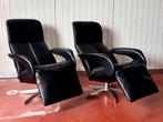 2x Jori Symphony mono-move relaxfauteuil zwart leder, Maison & Meubles, Fauteuils, 75 à 100 cm, Enlèvement ou Envoi, Comme neuf