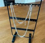 Collier chaîne argentée longue – style minimaliste ~65 cm, Bijoux, Sacs & Beauté, Colliers, Enlèvement ou Envoi, Comme neuf, Argent