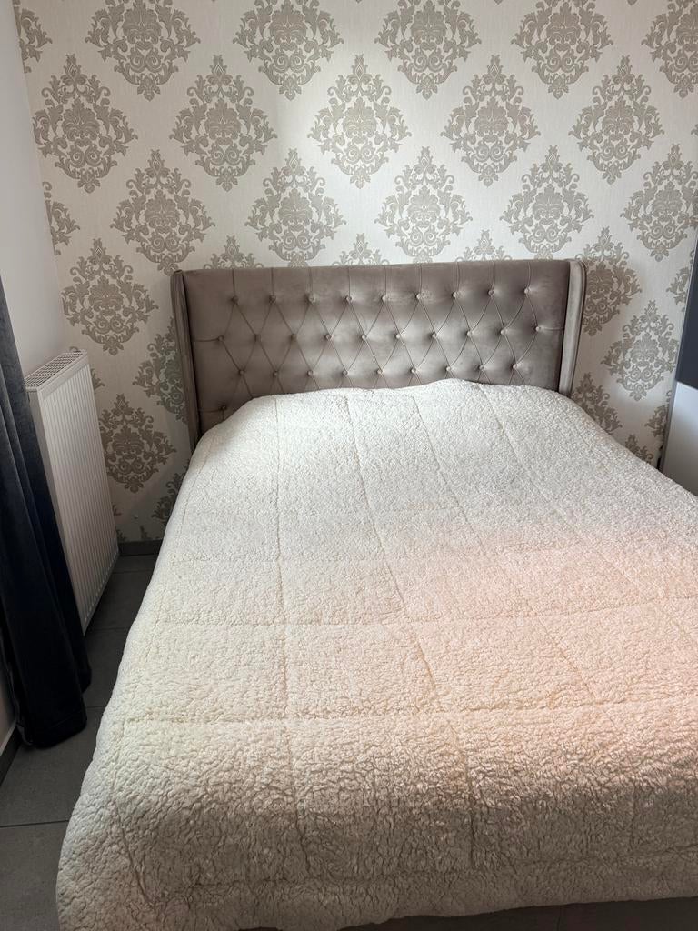 Boxspring Bed 160 cm Met Matras, Ophalen, Zo goed als nieuw