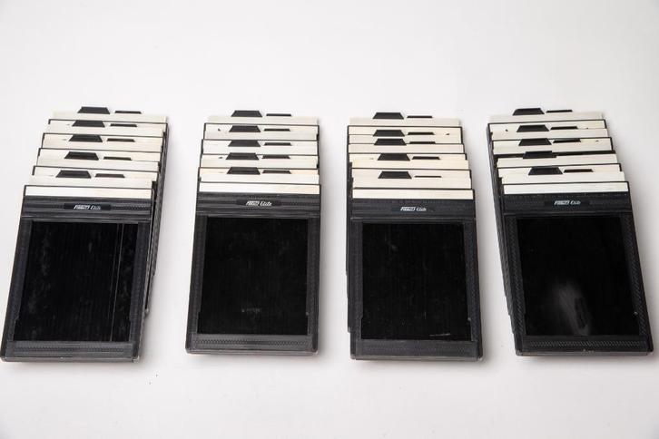 4 stuks vlakfilmcassette 4x5' Fidelity Elite als nieuw, Audio, Tv en Foto, Fotocamera's Analoog, Zo goed als nieuw, Overige Merken