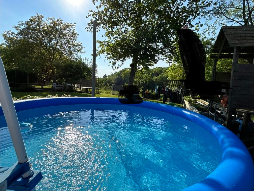 Piscine Intex 457 x 122 cm - y compris filtre à sable, Jardin & Terrasse, Piscines, Utilisé, Piscine gonflable, 80 à 120 cm, 400 cm ou plus