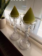 2 glazen kandelaars, Ophalen, Glas