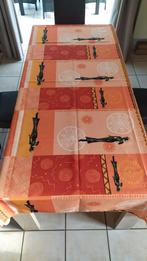Vlekbestendig tafelkleed in oranje en koraal 148 x 240 cm, Ophalen of Verzenden, Zo goed als nieuw, Rechthoek, Binnen