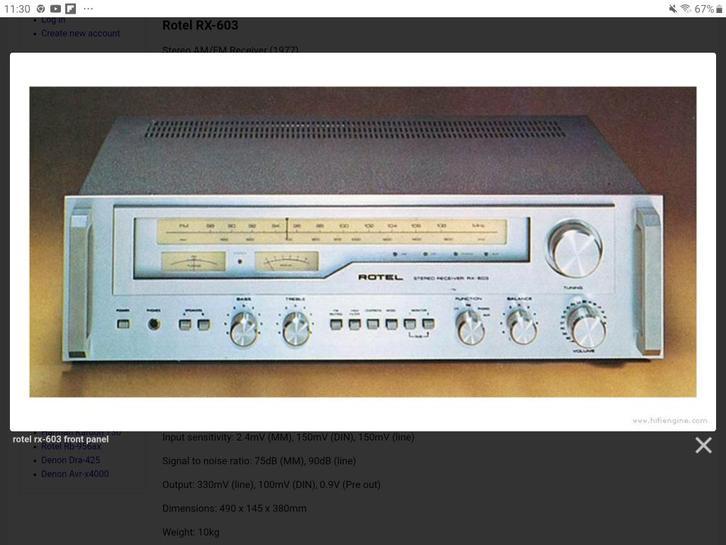 ROTEL RX - 603 , 2 x 45 /70 Watts  8 /4 ohm, speelt perfekt, TV, Hi-fi & Vidéo, Amplificateurs & Ampli-syntoniseurs, Stéréo, 60 à 120 watts