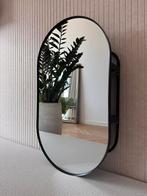 Miroir ovale noir morderne avec espace de rangement, Enlèvement, Comme neuf, Ovale