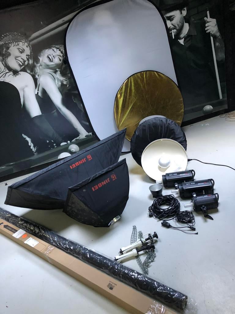 Complete fotostudio, Audio, Tv en Foto, Fotografie | Fotostudio en Toebehoren, Ophalen, Gebruikt, Complete fotostudio