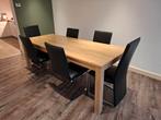 Ruime eettafel met 6 stoelen voor 6 tot 8 personen, eetkamer, Huis en Inrichting, Tafels | Eettafels, Ophalen, Gebruikt, Overige materialen
