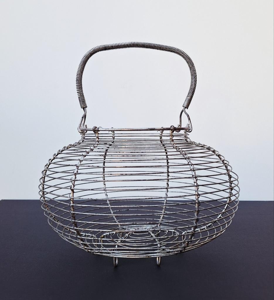 Frans verzilverd landelijk eiermandje/draadmandje, Huis en Inrichting, Ophalen of Verzenden