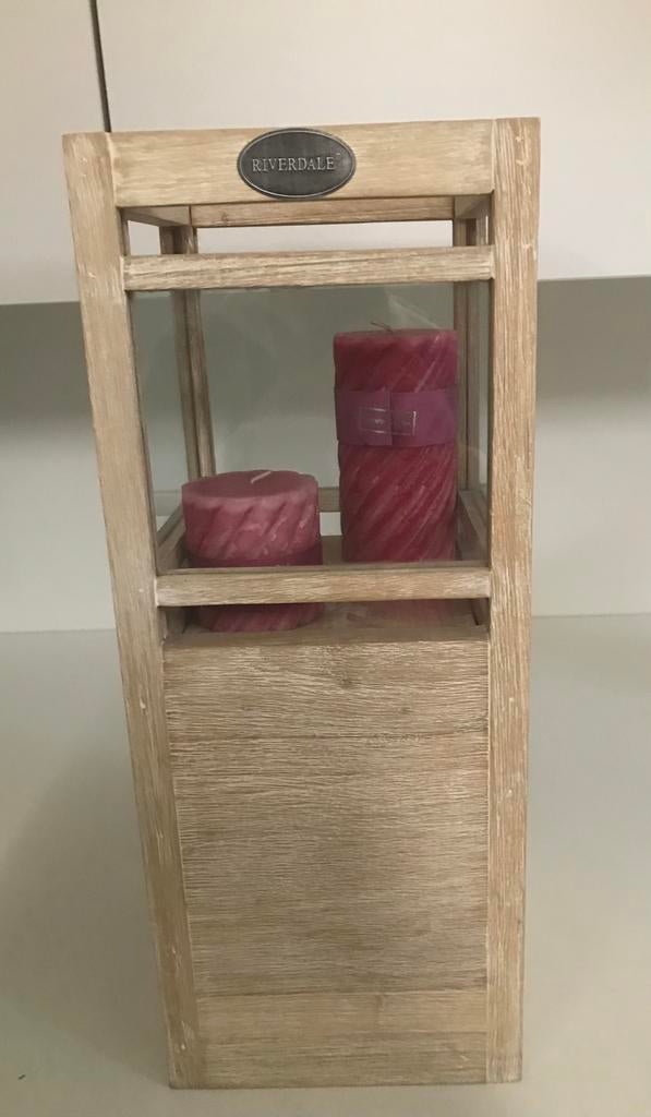 Windlicht Riverdale als nieuw, teakhout om binnen als buiten, Enlèvement, Comme neuf