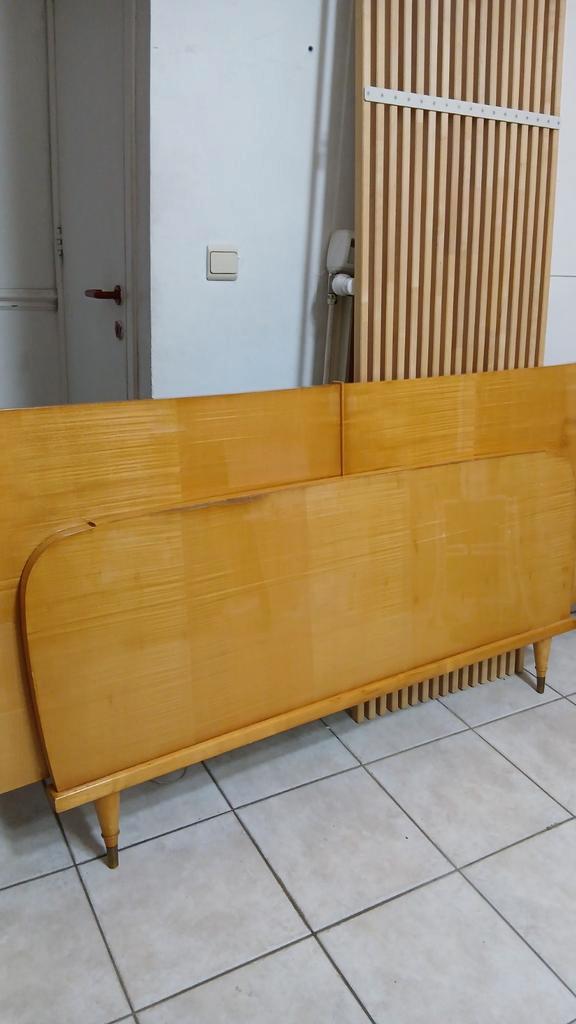 Vintage modern bed van 140x200 cm uit het midden van de eeuw, Antiek en Kunst, Antiek | Meubels | Bedden, Ophalen