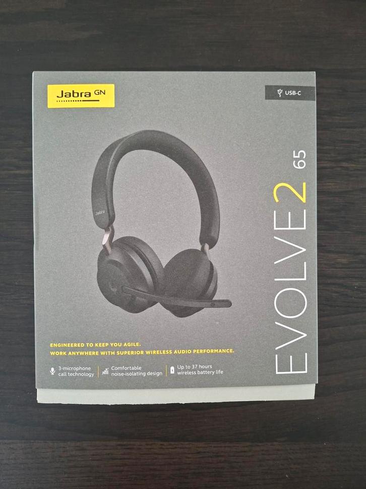 Jabra Evolve2 65 Link380/390c MS Stereo Black, Informatique & Logiciels, Casques micro, Utilisé, Sans fil, Enlèvement