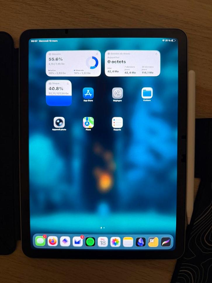 iPad Air 11" M2 (128 Go) + Apple Pencil Pro – État Nickel, Informatique & Logiciels, Apple iPad Tablettes, Comme neuf, Apple iPad Air