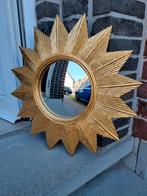 Miroir solaire vintage 48 cm, verre convexe 19,5 cm., Enlèvement ou Envoi, Moins de 100 cm, Rond, Utilisé